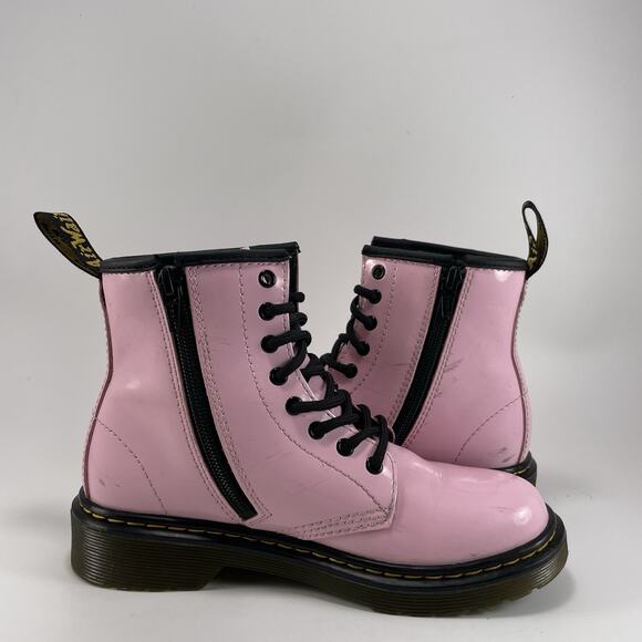 Dr. Martens Doc 1460 J Combat Boots Kids Youth Toddler Size 2 Pink Patent - Picture 4 of 11
